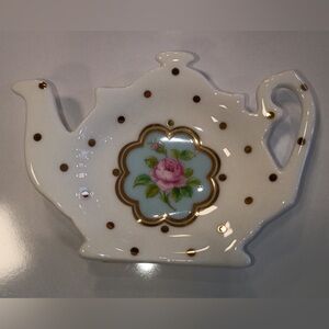 Royal Albert White Bone China Teapot-Shaped Dish Tea Tip, NEW